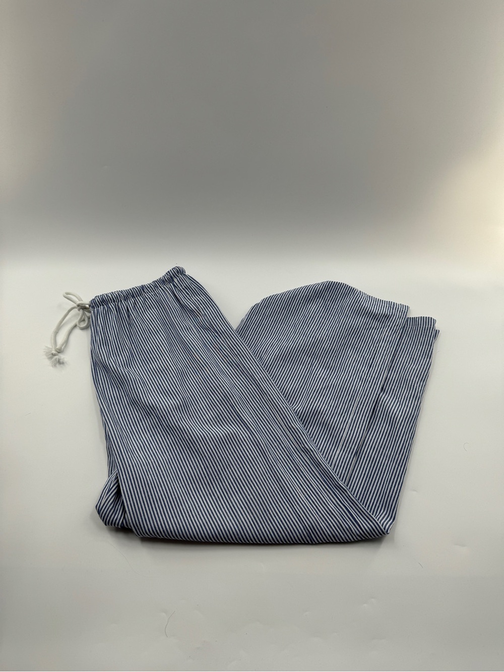 BTFBM Blue White Striped Wide Leg Drawstring Pants – Women’s Large